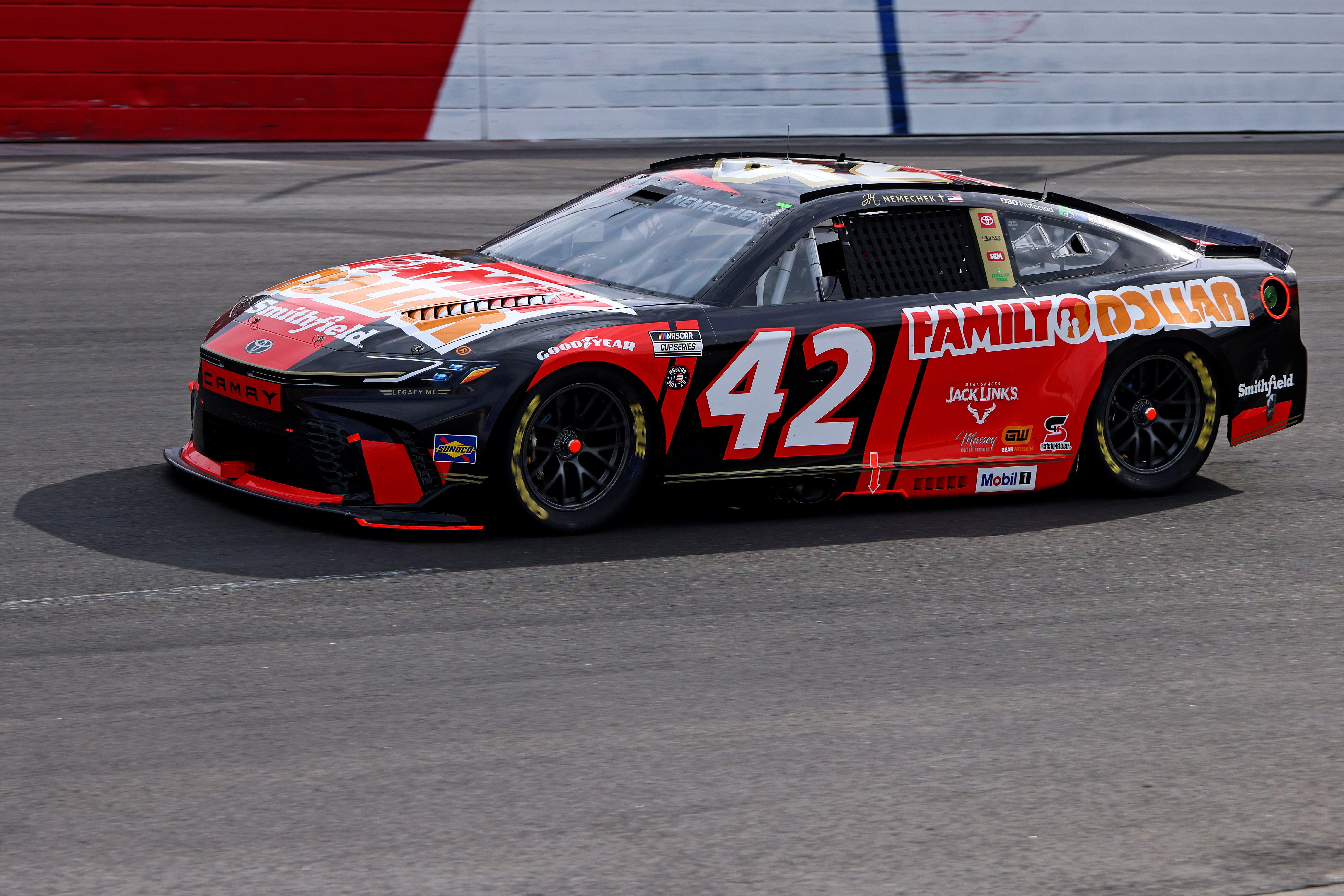 Erik Jones' Legacy Motor Club teammate, John Hunter Nemechek (42), during the NASCAR All-Star Open at North Wilkesboro Speedway. - Source: Imagn